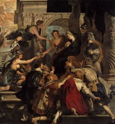 Die Apotheose Heinrichs IV. und die Proklamation der Regentschaft von Marie de Médicis am 14. Mai 1610 (Detail)
